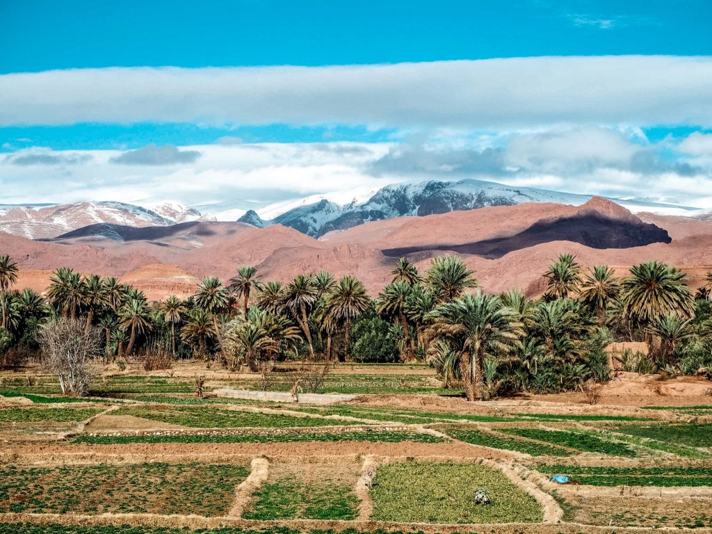 Paisajes en los alrededores del desierto del Sáhara en Marruecos